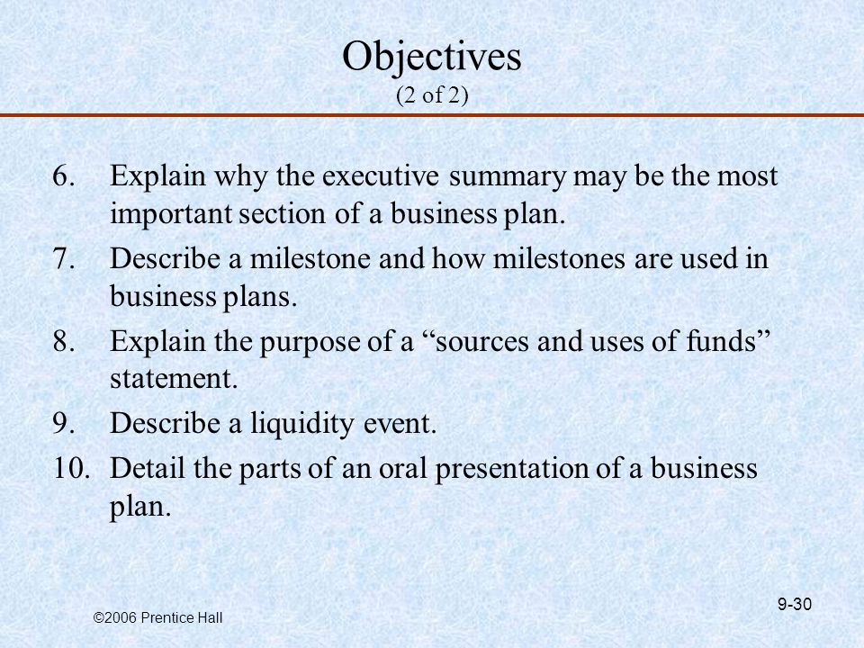 two parts of a business plan